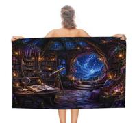 Anceky Enchanted Library Night Sky Oversized Beach Towel Quick Dry Sand Free Microfiber Travel Towel Lightweight Multi Purpose Beach Blanket Pool Gym Bath Towel 51x31 in