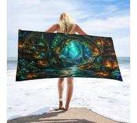 Anceky Enchanted Library Path Beach Towel 30"×60",Soft Microfiber Bath Towel Shawl, Quick Dry Absorbent Pool Spa Gym Shower Towel