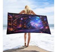 Anceky Enchanted Library Path Beach Towel 30"×60",Soft Microfiber Bath Towel Shawl, Quick Dry Absorbent Pool Spa Gym Shower Towel