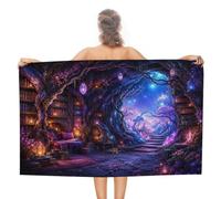 Anceky Enchanted Library Path Oversized Beach Towel Quick Dry Sand Free Microfiber Travel Towel Lightweight Multi Purpose Beach Blanket Pool Gym Bath Towel 51x31 in