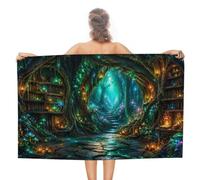 Anceky Enchanted Library Path Oversized Beach Towel Quick Dry Sand Free Microfiber Travel Towel Lightweight Multi Purpose Beach Blanket Pool Gym Bath Towel 51x31 in