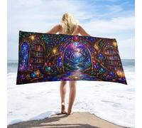 Anceky Enchanted Library Pathway Beach Towel 30"×60",Soft Microfiber Bath Towel Shawl, Quick Dry Absorbent Pool Spa Gym Shower Towel
