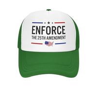 Anceky Enforce The 25th Amendment Unisex Sandwich Cap Baseball Dad Hat for Men Women Green