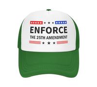 Anceky Enforce The 25th Amendment Unisex Sandwich Cap Baseball Dad Hat for Men Women Green