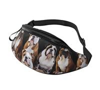 Anceky English Bulldogs Fanny Pack Waist Bag For Men Women, Lightweight Adjustable Belt Bag For Travel Hiking Running