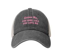 Anceky Excuse Me You Look Like You Love Me mesh Hats Denim Cap