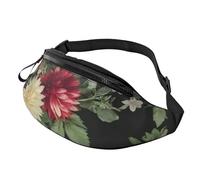 Anceky Fashion Bum Bag Safflower Leaf, Fanny Pack For Women & Men, Casual Lightweight Adjustable Zippered Pockets Waist Bag For Travel, Sports, Hiking