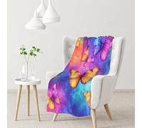 Anceky Fleece Blanket,Colorful Butterfly,Flannel Baby Throw Blankets,40x30 Inch,Perfect for Camping,Bed,Sofa,Office nap,All Season,for Kids,Adults,Sensitive Skin,Lightweight Warm