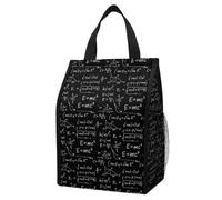 Anceky Foldable Insulated Lunch Box, Mathematical and Physics Formulas, Portable Leak-Proof Thermal Cooler with Side Pockets for Commute & Outdoor