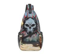 Anceky Ghostly cartoon skull Cross Chest Bag Diagonally Men Women Crossbody Shoulder Bag Casual Fashion Travel Bag Sling Backpack