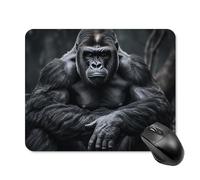 Anceky Gorilla on The Ground Mouse Pad, 20 * 25cm Thick Rubber Stitched Edges Waterproof Square Mouse Mat with Cute Pattern for Gaming Work Computer Office