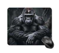 Anceky Gorilla on The Ground Mouse Pad, 25 * 30cm Thick Rubber Stitched Edges Waterproof Square Mouse Mat with Cute Pattern for Gaming Work Computer Office