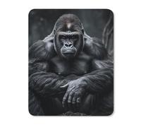 Anceky Gorilla on The Ground Mouse Pad, Stitched Edges Waterproof Vertical Version Mouse Mat with Cute Pattern for Gaming Work Computer Office 20 * 25cm