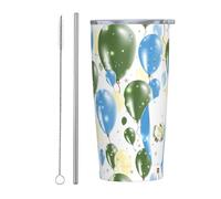 Anceky Guatemala Flag Balloons Stainless Steel Insulated Tumbler 20 Oz Water Bottle Coffee Mug with Lid Straw