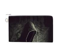 Anceky Hacker Wallet for Men Women Canvas Coin Purse Zippered Change Holder with Secure Closure