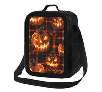 Anceky Halloween Jack ORealistic Bats Horror Lunch Box Insulated Lunch Bag, Reusable Leakproof Cooler Bags for Women Men,Office, Work, School, Beach Or Travel