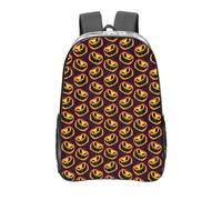 Anceky Halloween Scary Spooky Pumpkin Clear Backpack See Through Rucksack PVC Transparent Backpacks 16 Inch Travel Back Pack Outdoor Sport Bag Casual Bags for Work Camping