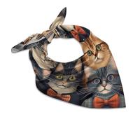 Anceky Handkerchiefs Multi-Purpose Head Scarf Multicolor Cat Painting Square Bandanas for Women Men