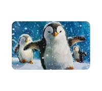 Anceky Happy Penguin Printed Door Mat Soft Welcome Mat Non-Slip Entrance Rug Floor Mats for Kitchen Bathroom Floors 20x31.5in