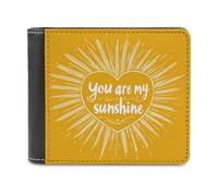 Anceky Heart-Shaped Sun You are My Sunshine Soft PU Leather Bifold Wallet, Coin Purse Credit Pass Case, Durable Card-Holder Slim Billfold for Men Woman Money Storage