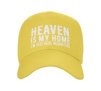 Anceky Heaven is My Home I'm Just Here Recruiting Hat for Men Women Baseball Caps Yellow