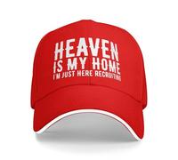 Anceky Heaven is My Home I'm Just Here Recruiting Hats Baseball Caps for Men Women Red