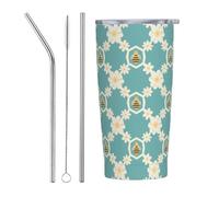 Anceky Honeycomb Bee Flowers 20 Oz Stainless Steel Travel Mug Vacuum Insulated Tumbler Coffee Mugs for Car Office Gym