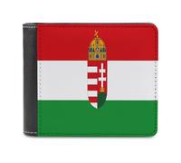 Anceky Hungarian Flag Men's Stylish PU Leather Bifold Wallet Card Case Holder Money Organizers
