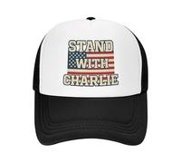 Anceky I Stand with Charlie Kirk Baseball Cap Unisex Trucker Hat for Men Women Black