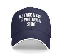 Anceky I'll Take A Shot If You Take A Shot Hats Funny Drinking Baseball Cap Navy Blue