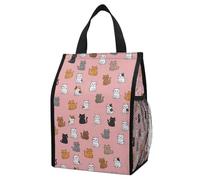 Anceky Insulated Cooler Tote with Pockets, Cute Cats Butt Art, Portable Foldable Leak-Proof Thermal Bag for Picnics & Daily Commute
