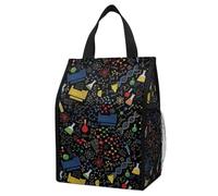 Anceky Insulated Cooler Tote with Pockets, Math and Science ElementsArt, Portable Foldable Leak-Proof Thermal Bag for Picnics & Daily Commute