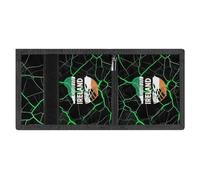 Anceky Ireland Flag Lacrosse Trifold Wallet with ID Window ID Card Holder Wallets Travel Wallet Coin Zipper Pocket