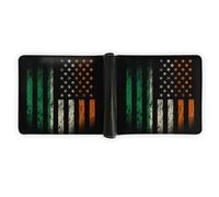 Anceky Irish Americans Flag Wallet Foldable Patriotic Leather Purse with Card Holder for Men Women Travel