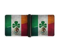 Anceky Irish Mexican Wallet Foldable Patriotic Leather Purse with Card Holder for Men Women Travel