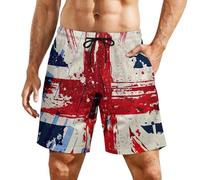 Anceky Jamaica Flag Men's Swim Trunks Short Beach Shorts Swimming Trunks with Pockets