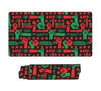 Anceky Juneteenth Fist Star Mouse Pad Extra Large Rubber Mousepads for Office Gaming Home 15.8 x 29.5 Inch