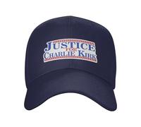 Anceky Justice for Charlie Kirk Baseball Cap Unisex Trucker Hat for Men Women Navy Blue