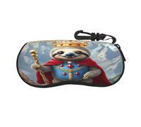 Anceky King sloth Ultra Light Portable Soft Shell Glasses Case Neoprene Sunglasses Case with Hook for Travel Hiking Running and Everyday Use