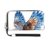 Anceky Kookaburra in Flight PU Leather Clutch Long Bifold Wallet, Coin Purse Credit Pass Case, Durable Card-Holder Money Storage for Women Men
