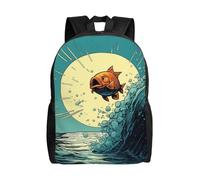Anceky Laptop Backpack Men Fish Leap into the Sea Travel Daypack