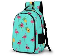 Anceky Large Capacity Travel Backpack Pink Flamingos Mint Green, Carry On Anti The