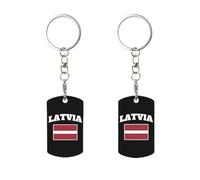 Anceky Latvian Latvians Latvia Flag Keychain Clip, Personalized Rectangular Metal Key Chain, For Home, Office, And Motorcycle