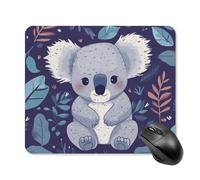 Anceky Lovely Koala Mouse Pad, 25 * 30cm Thick Rubber Stitched Edges Waterproof Square Mouse Mat with Cute Pattern for Gaming Work Computer Office
