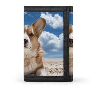 Anceky Lying on The Beach Trifold Wallet for Men - Slim 8 Card Slots, Zipper Coin Purse Money Clip,Compartment