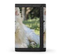 Anceky Lying on The Grass Trifold Wallet for Men - Slim 8 Card Slots, Zipper Coin Purse Money Clip,Compartment