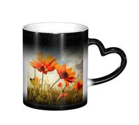 Anceky Magic Heat Sensitive Color Changing Cup 11oz Flower Under The Sun Ceramic Mug for Birthday Christmas