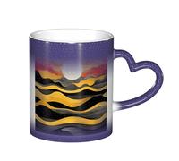 Anceky Magic Heat Sensitive Color Changing Cup 11oz Sunset Dusk Ceramic Mug for Birthday Christmas