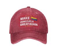 Anceky Make Venezuela Great Again hat Washed Cotton Baseball Cap Red