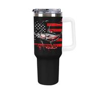 Anceky Marlin Swordfish Fish State U.S Flag 40 Oz Tumbler with Handle Travel Coffee Mug Large Capacity Cars Cup White-Style